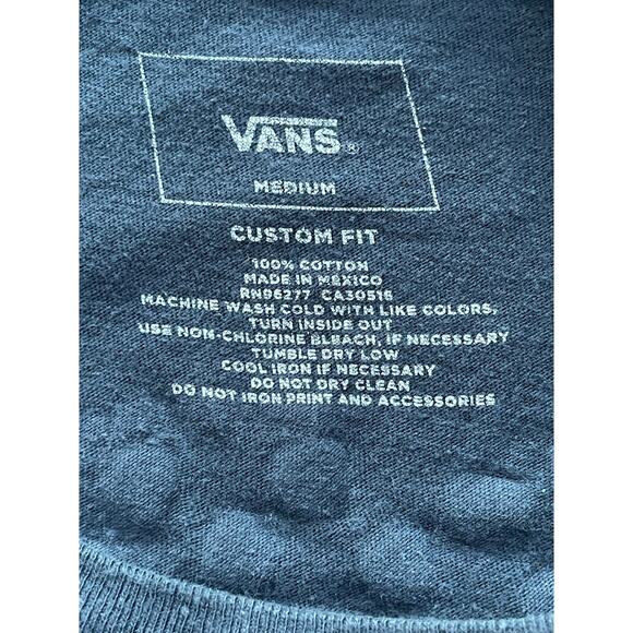 Vans T-Shirt Men’s Medium Blue “Off The Wall “ Graphic Summer Casual Basic - Picture 3 of 4
